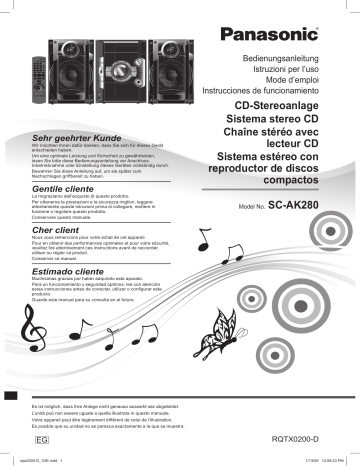 Panasonic SC-AK280, SCAK280 Owner's manual Panasonic SC-AK280, SCAK280 Owner's manual