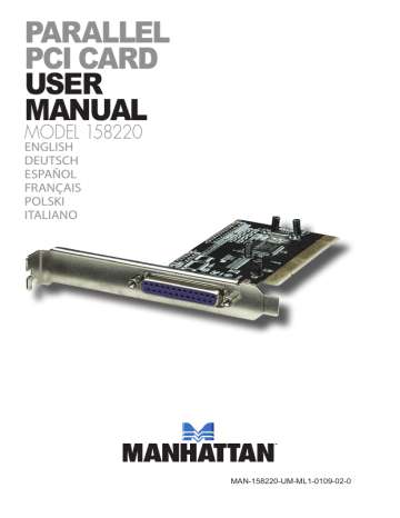 PARALLEL PCI CARD USER MANUAL PARALLEL PCI CARD USER MANUAL