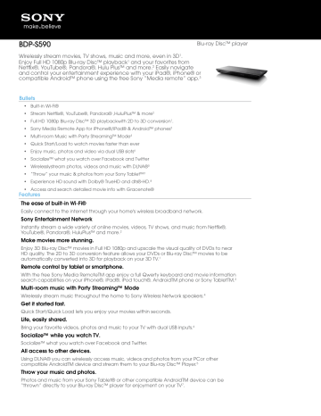 BDP-S590 - OneCall BDP-S590 - OneCall