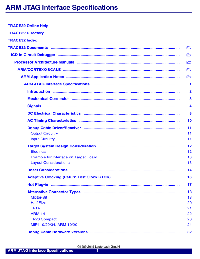 ARM JTAG Interface Specifications ARM JTAG Interface Specifications