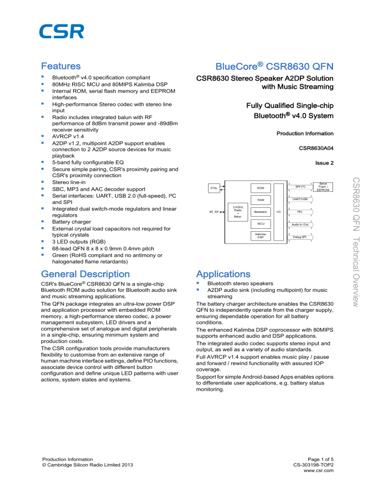 CSR8630 | Qualcomm CSR8630 | Qualcomm