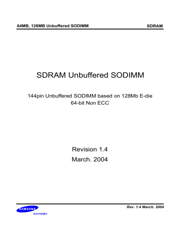 SDR SODIMM based on 128Mb E-die_14.fm SDR SODIMM based on 128Mb E-die_14.fm