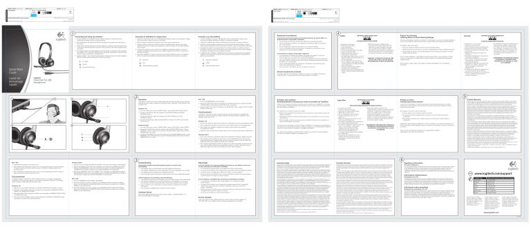 Logitech ClearChat Pro USB Quick start guide Logitech ClearChat Pro USB Quick start guide