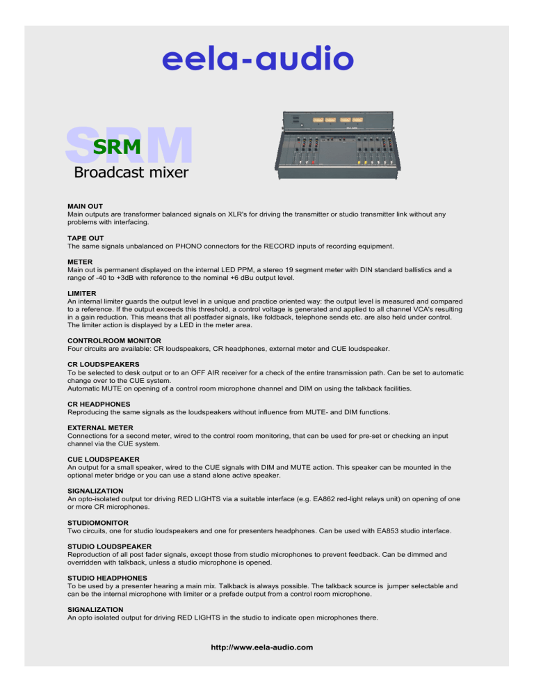 SRM specifications SRM specifications