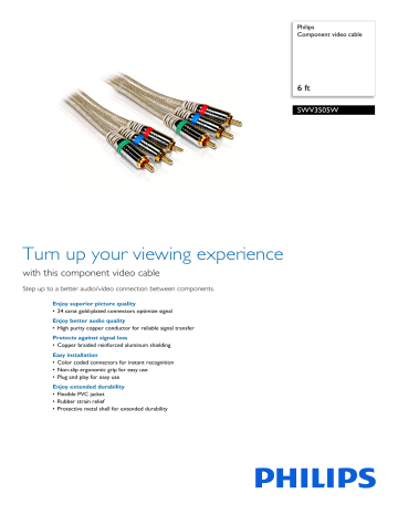 SWV3505W/17 Philips Component video cable SWV3505W/17 Philips Component video cable
