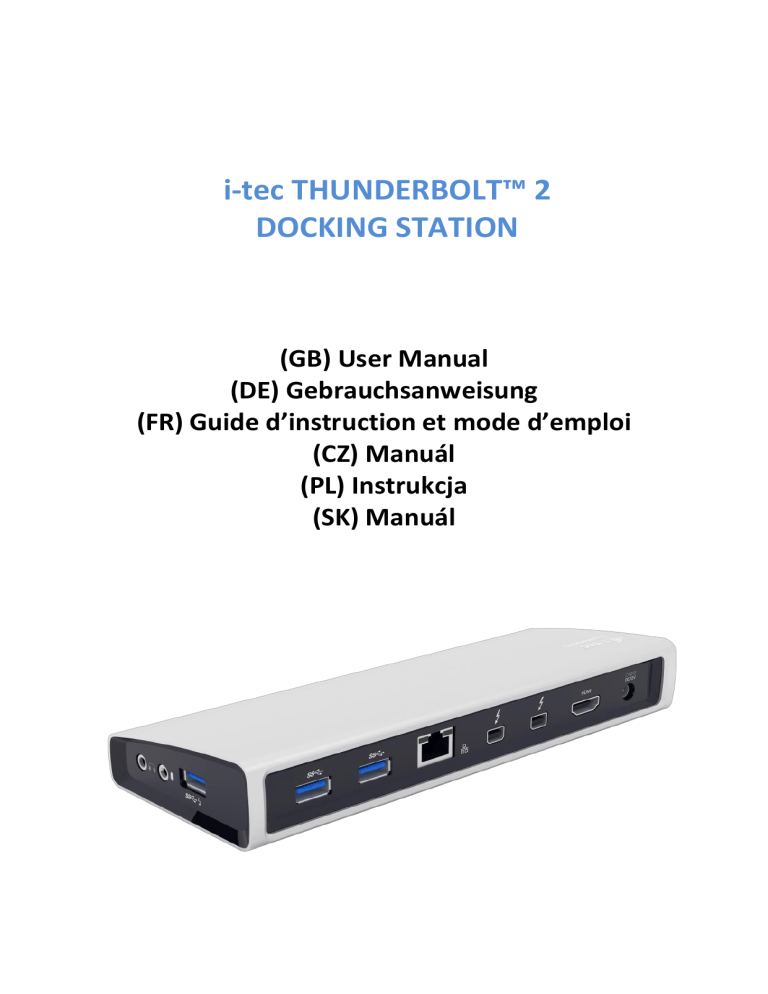 Docking Station with Video - I-TEC Docking Station with Video - I-TEC
