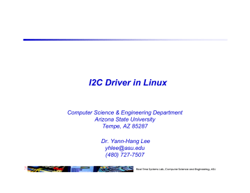 I2C Driver in Linux - Arizona State University I2C Driver in Linux - Arizona State University
