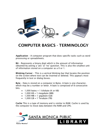 COMPUTER TERMINOLOGY COMPUTER TERMINOLOGY