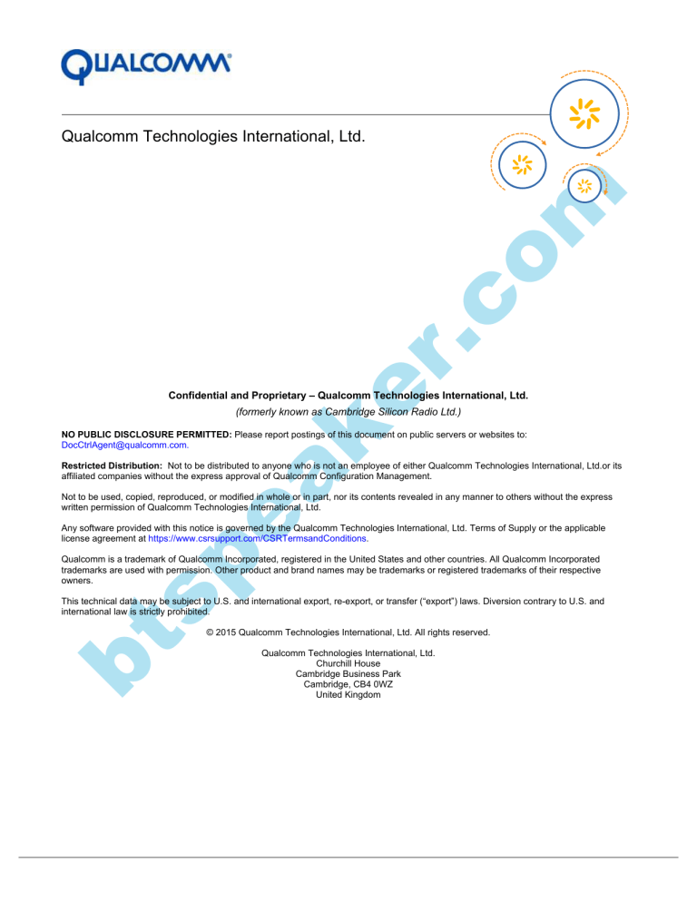Qualcomm Technologies International, Ltd. Qualcomm Technologies International, Ltd.