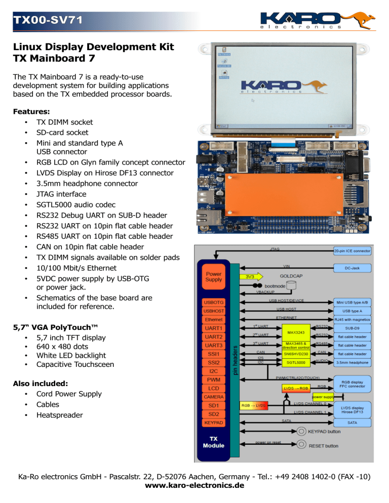 TX00-SV71 - Ka-Ro electronics GmbH TX00-SV71 - Ka-Ro electronics GmbH