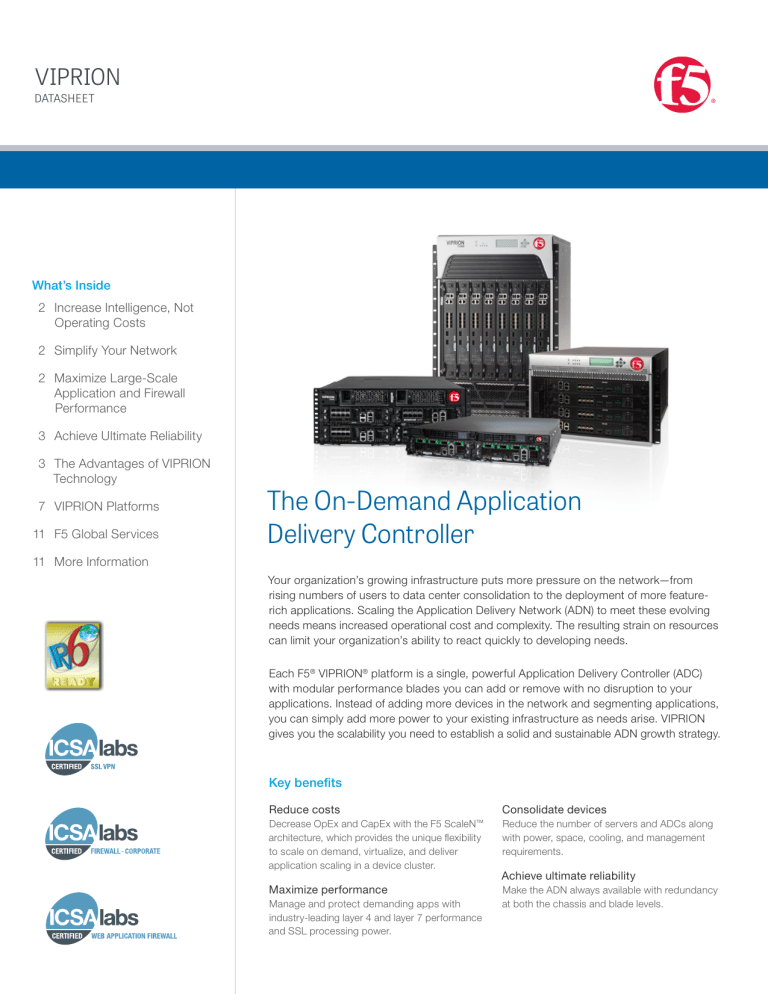 VIPRION | F5 Datasheet VIPRION | F5 Datasheet