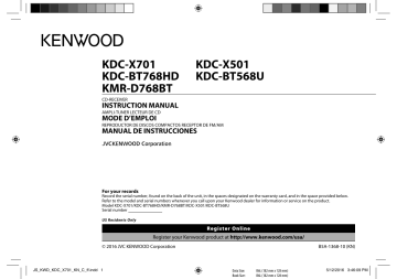 Kenwood KDC-BT768HD User's Manual | Manualzz