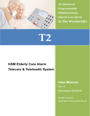 T2 GSM Elderly Alarm System User Manual V1.0 | Manualzz