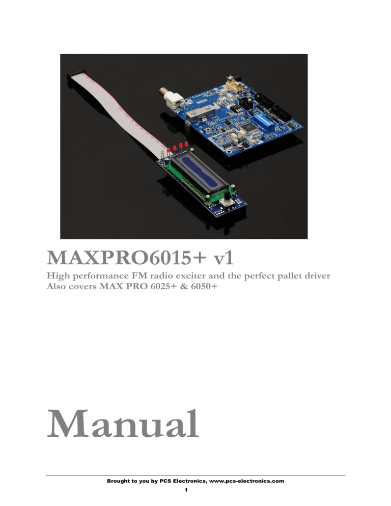 MAXPRO6015+ v1 - Broadcast Concepts MAXPRO6015+ v1 - Broadcast Concepts