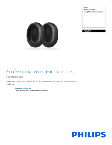 PCU110/00 Philips Professional DJ headphones ear cushions PCU110/00 Philips Professional DJ headphones ear cushions