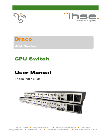 Ihse 474-6RMK User manual | Manualzz Ihse 474-6RMK User manual | Manualzz