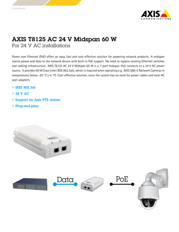 Axis T8125 POE MIDSPAN Data Sheet | Manualzz