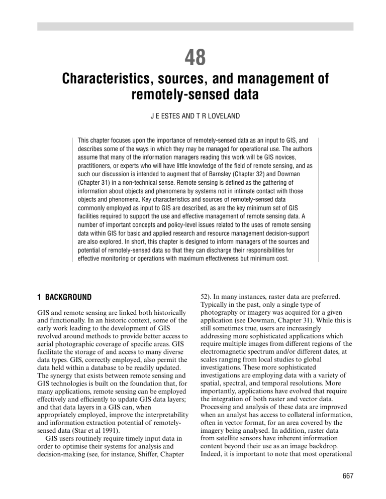 Characteristics, sources, and management of remotely Characteristics, sources, and management of remotely