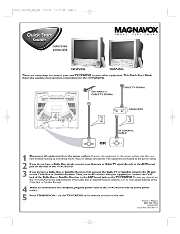 Magnavox 20MC4306 TV VCR Combo User manual | Manualzz Magnavox 20MC4306 TV VCR Combo User manual | Manualzz
