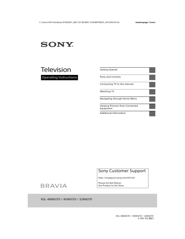 Sony Television | Manualzz Sony Television | Manualzz