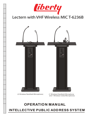 Lectern with VHF Wireless MIC T | Manualzz