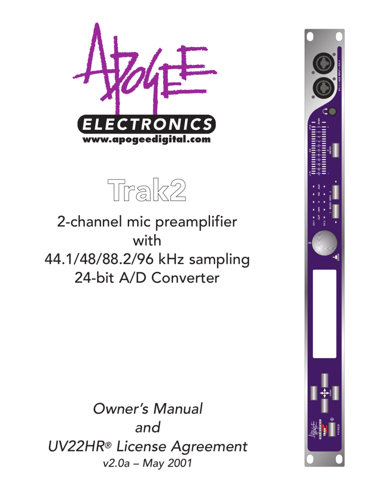 2-channel mic preamplifier with 44.1/48/88.2/96 kHz sampling 24 2-channel mic preamplifier with 44.1/48/88.2/96 kHz sampling 24