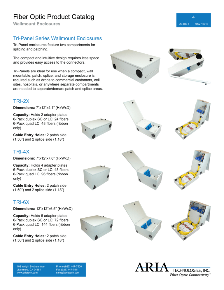 Tri-Panel Series Wallmount Enclosures Tri-Panel Series Wallmount Enclosures