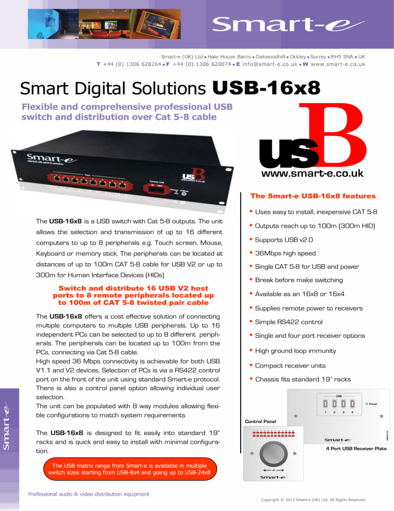 USB-16x8 Datasheet V1.1 021215.pub - Smart-e USB-16x8 Datasheet V1.1 021215.pub - Smart-e