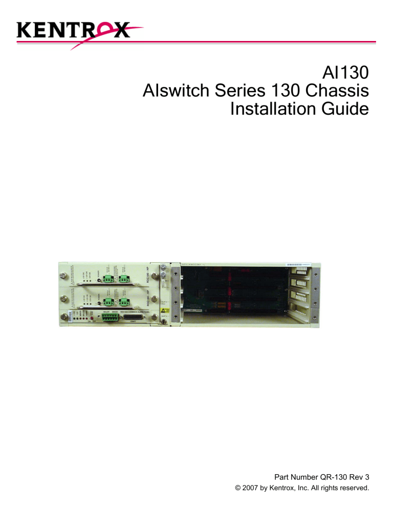 AI130 Chassis Installation Guide AI130 Chassis Installation Guide