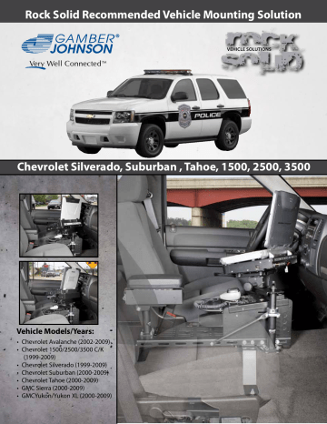 Rock Solid Recommended Vehicle Mounting Solution Chevrolet Rock Solid Recommended Vehicle Mounting Solution Chevrolet