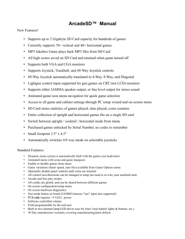 Phoenix Arcade ArcadeSD manual | Manualzz Phoenix Arcade ArcadeSD manual | Manualzz