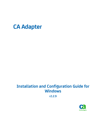 CA Adapter Installation and Configuration Guide for | Manualzz CA Adapter Installation and Configuration Guide for | Manualzz