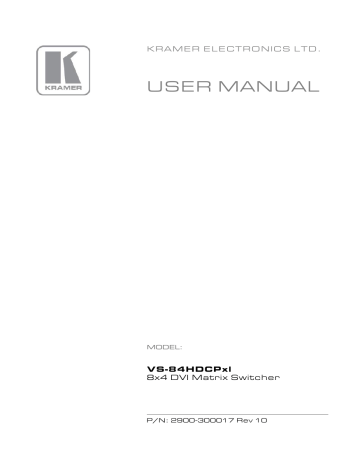 Kramer VS-84HDCPxl User manual | Manualzz