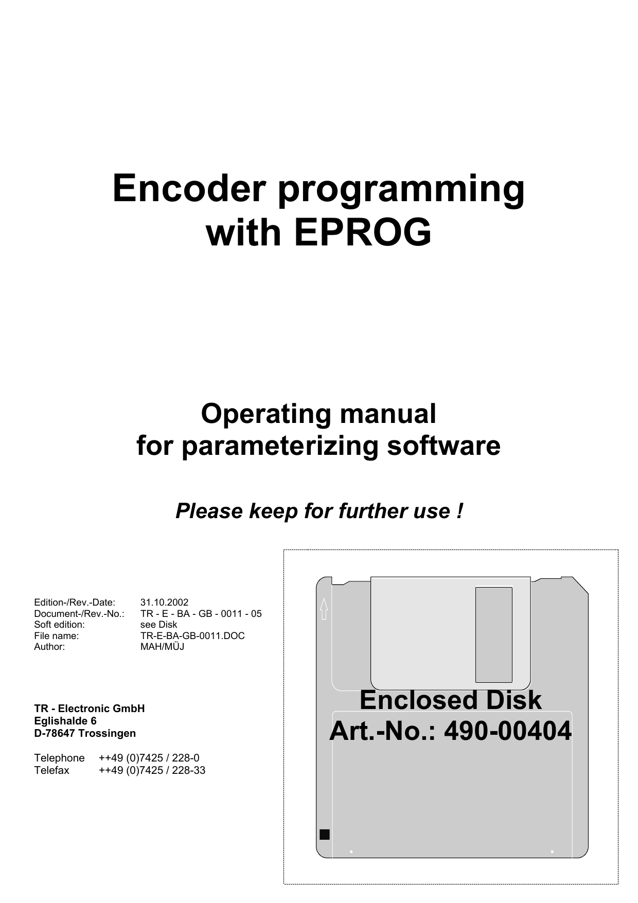 Encoder Programming With EPROG Manualzz