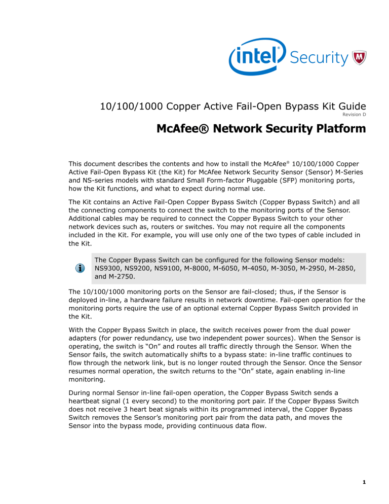 Network Security Platform 10/100/1000 Copper Active Fail Network Security Platform 10/100/1000 Copper Active Fail