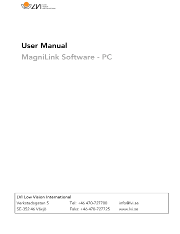 Eschenbach MagniLink Zip User manual | Manualzz Eschenbach MagniLink Zip User manual | Manualzz