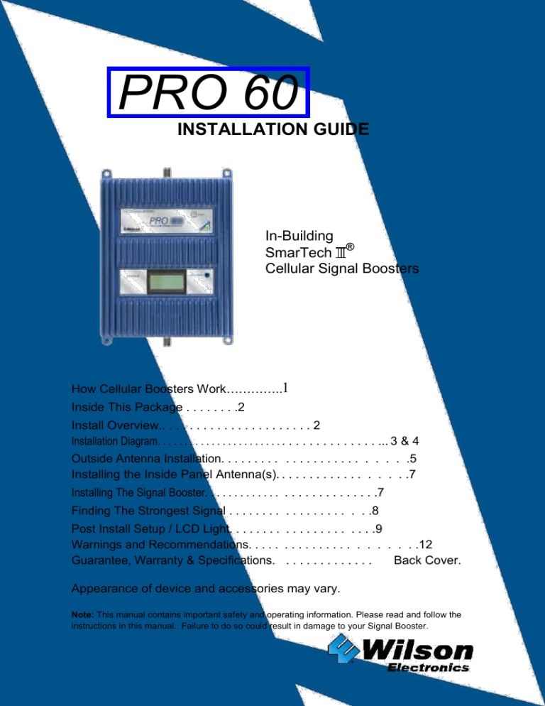 PRO 60 - Cell Phone Signal Booster PRO 60 - Cell Phone Signal Booster