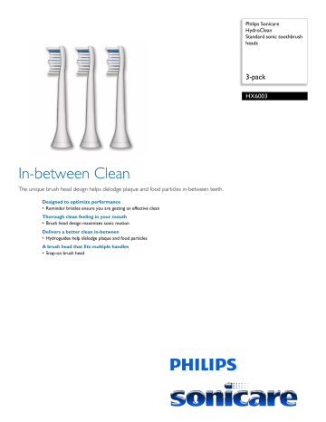 HX6003/60 Philips Standard sonic toothbrush heads HX6003/60 Philips Standard sonic toothbrush heads