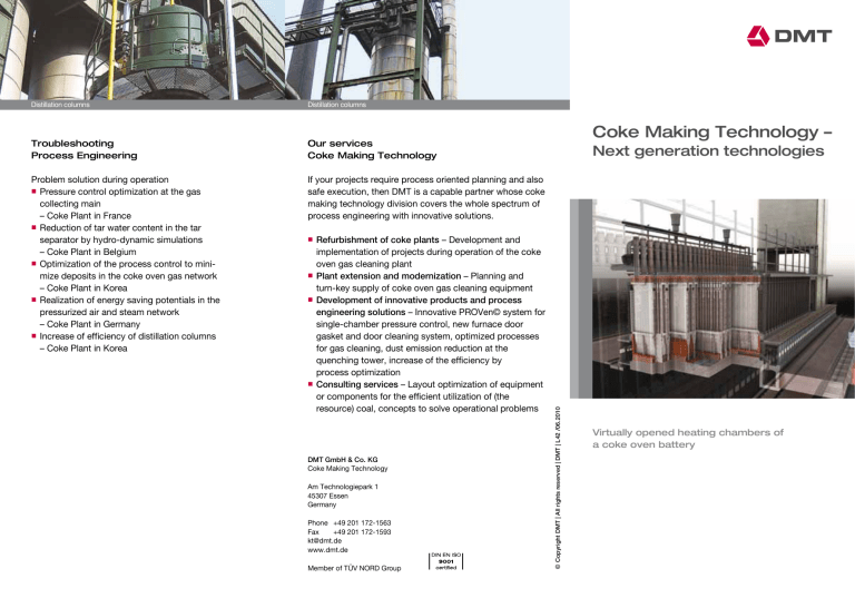 Coke Making Technology - DMT Coke Making Technology - DMT