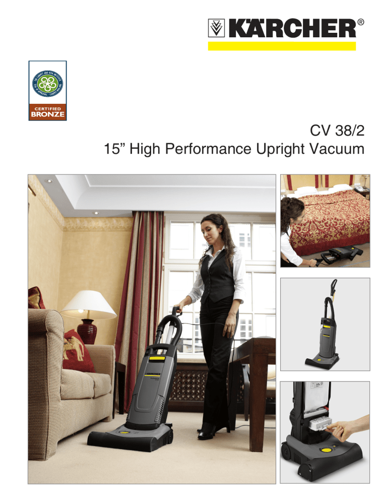 CV 38/2 15” High Performance Upright Vacuum - kaercher CV 38/2 15” High Performance Upright Vacuum - kaercher