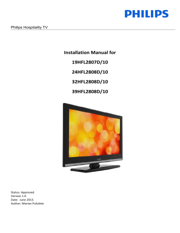 Installation Manual for 19HFL2807D/10 24HFL2808D/10 Installation Manual for 19HFL2807D/10 24HFL2808D/10