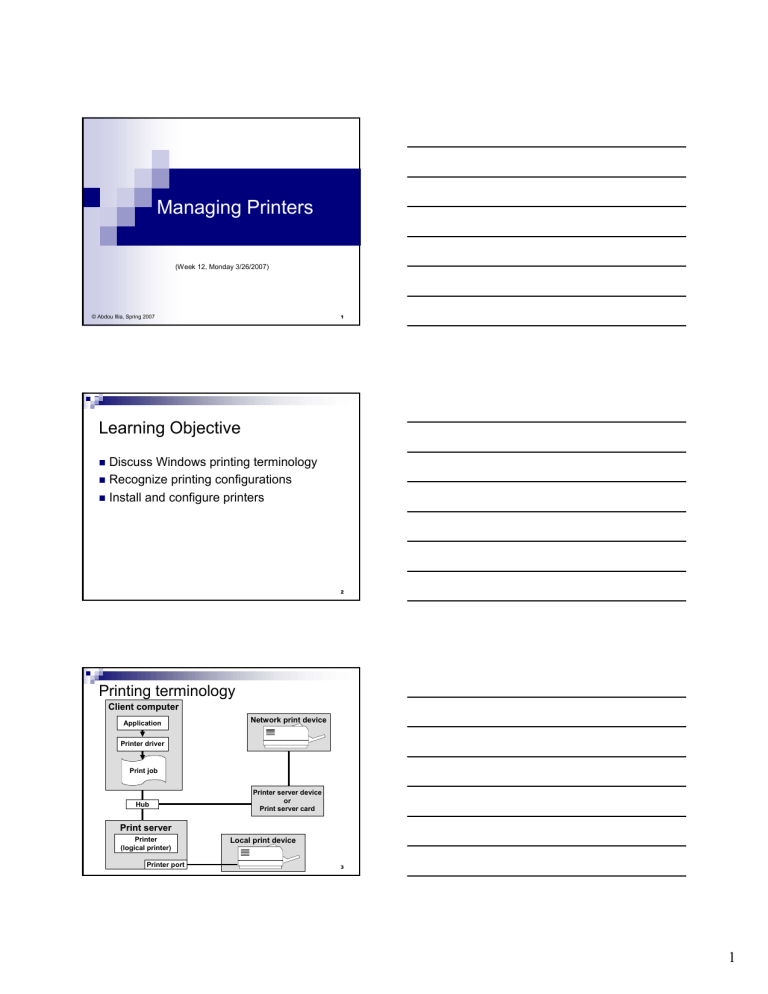 Managing Printers Managing Printers