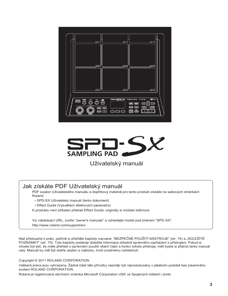Roland SPD-SX User manual Roland SPD-SX User manual
