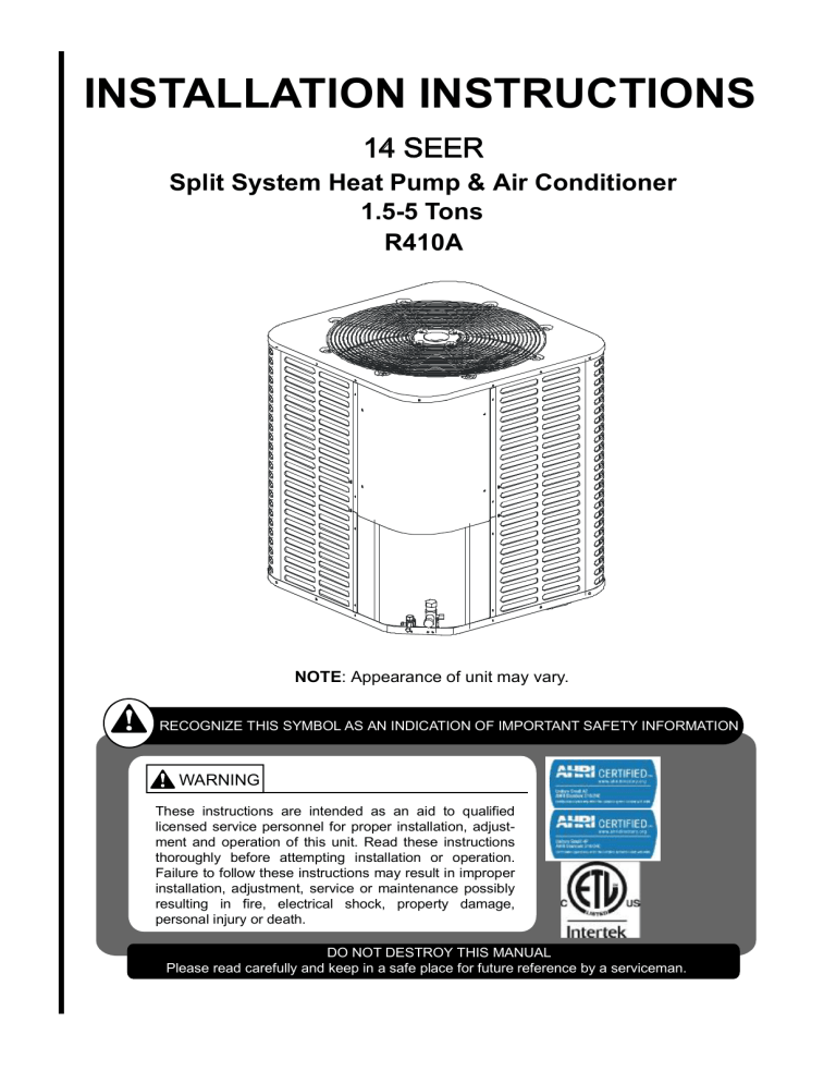 Installation Manual Installation Manual
