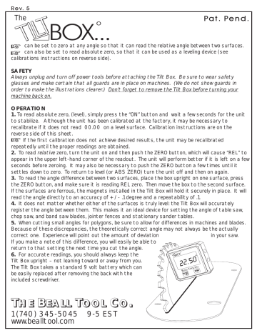 The Tilt Box Instructions The Tilt Box Instructions