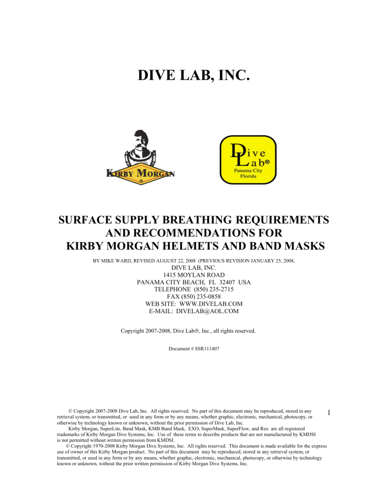 Surface Supply Requirements Surface Supply Requirements