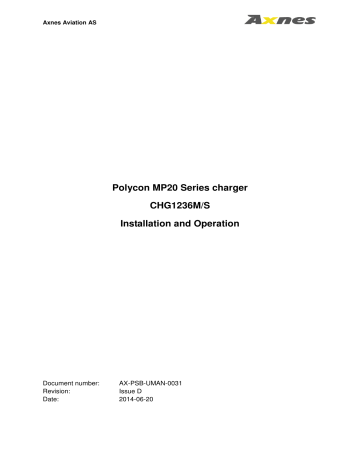 Polycon MP20 Series charger CHG1236M/S Installation and Polycon MP20 Series charger CHG1236M/S Installation and