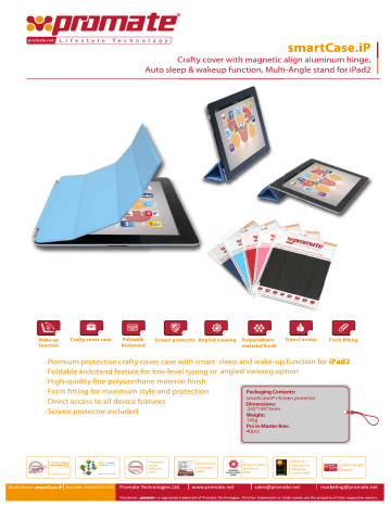 Packaging Contents: smartCase.iP+Screen protector Dimensions Packaging Contents: smartCase.iP+Screen protector Dimensions