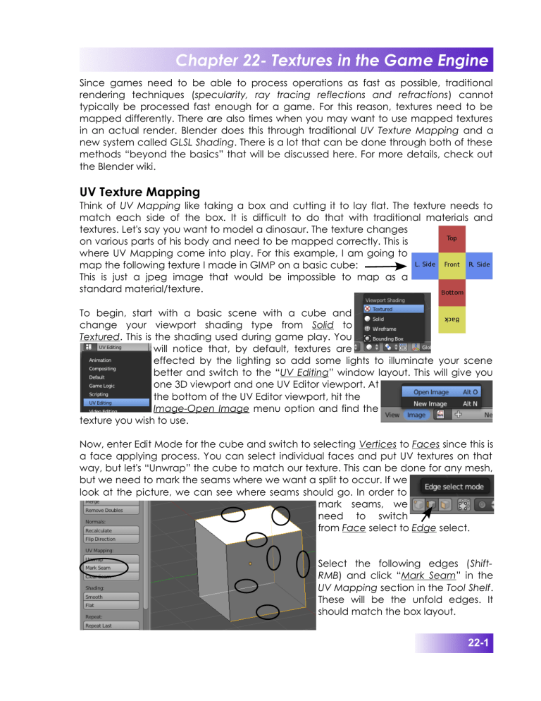 Chapter 22- Textures in the Game Engine Chapter 22- Textures in the Game Engine