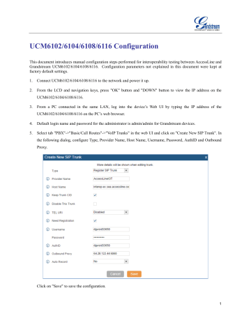 UCM6102/6104/6108/6116 Configuration UCM6102/6104/6108/6116 Configuration